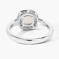 0.80 Ct Cushion Ethiopian Opal & Lab Diamond Prong Sterling Silver Halo Ring by Fine Color Jewels