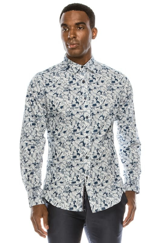 Floral Button Down Dress Shirt by Boutique 23