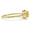 0.84 Ct Round Yellow Citrine and White Topaz Prong Silver Halo Ring by Fine Color Jewels