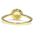 0.84 Ct Round Yellow Citrine and White Topaz Prong Silver Halo Ring by Fine Color Jewels