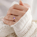 0.85 Ct Cushion Purple Amethyst Prong Silver Solitaire Engagement Ring by Fine Color Jewels