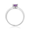 0.85 Ct Cushion Purple Amethyst Prong Silver Solitaire Engagement Ring by Fine Color Jewels