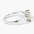 0.85 Ct Cushion White Ethiopian Opal and Lab Diamond Silver Cocktail Ring by Fine Color Jewels