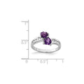 0.85 Ct Heart Purple Amethyst Prong Silver Promise Ring by Fine Color Jewels