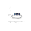 0.85 Ct Oval Blue Sapphire & Diamond Prong Rhodium-Plated Sterling Silver Three Stone Ring by Fine Color Jewels