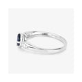 0.85 Ct Round Blue Sapphire & Diamond Prong 10k Gold Cocktail Ring by Fine Color Jewels