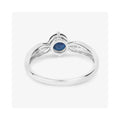 0.85 Ct Round Blue Sapphire & Diamond Prong 10k Gold Cocktail Ring by Fine Color Jewels