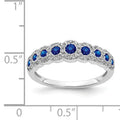 0.86 Ct Round Blue Sapphire & Diamond Prong 14K White Gold Eternity Halo Ring by Fine Color Jewels