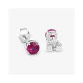 0.86 Ct Round Pink Ruby Prong 10K Gold Stud Earrings by Fine Color Jewels