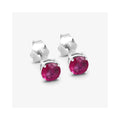 0.86 Ct Round Pink Ruby Prong 10K Gold Stud Earrings by Fine Color Jewels