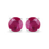 0.86 Ct Round Pink Ruby Prong 10K Gold Stud Earrings
