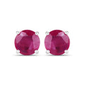 0.86 Ct Round Pink Ruby Prong 10K Gold Stud Earrings by Fine Color Jewels