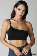 One Shoulder Ribbed Bralette by Boutique 23