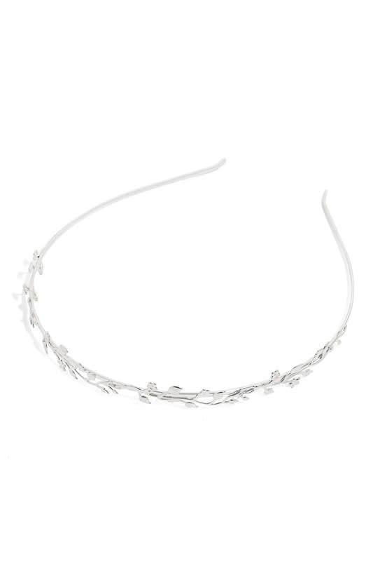 Metal Stem Leaf Headband by Boutique 23