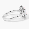 0.90 Ct Oval White Ethiopian Opal and Lab Diamond Prong Silver Halo Ring by Fine Color Jewels