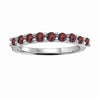 0.90 Ct Round Red Garnet Prong Silver Half Eternity Ring