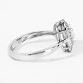 0.91 Ct Oval Lab Grown Diamond Prong Platinum Double Halo Bridal Ring by Fine Color Jewels