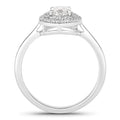 0.91 Ct Oval Lab Grown Diamond Prong Platinum Double Halo Bridal Ring by Fine Color Jewels
