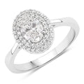 0.91 Ct Oval Lab Grown Diamond Prong Platinum Double Halo Bridal Ring by Fine Color Jewels