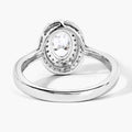0.91 Ct Oval Lab Grown Diamond Prong Platinum Double Halo Bridal Ring by Fine Color Jewels