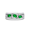 0.93 Ct Marquise Natural Green Chrome Diopside Prong Sterling Silver Eternity Band Ring