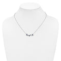 0.95 Ct Marquise Blue Sapphire and Diamond Prong 14k White Gold Floral Bar Necklace by Fine Color Jewels