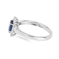 0.95 Ct Oval Blue Sapphire Diamond Prong 10k Gold Halo Ring by Fine Color Jewels