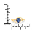 0.95 Ct Oval Blue Sapphire & Lab Grown Diamond Prong 10K Gold Bypass Engagement Ring by Fine Color Jewels