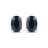 0.96 Ct Oval Blue Sapphire Prong 10K Gold Stud Earrings