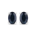 0.96 Ct Oval Blue Sapphire Prong 10K Gold Stud Earrings by Fine Color Jewels