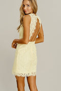 Lace Detail Dress Light Yellow by Boutique 23