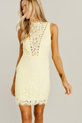 Lace Detail Dress Light Yellow by Boutique 23