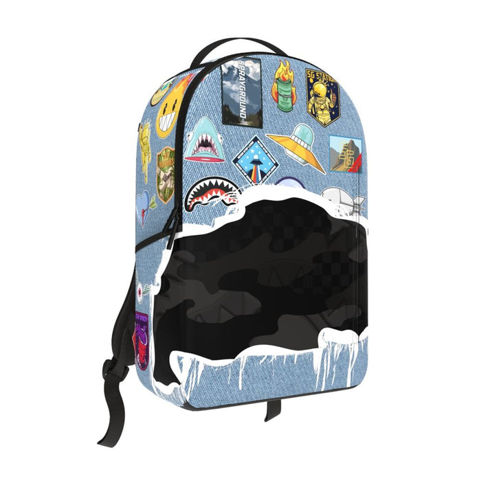 Sprayground Denim Tear 3 Am Patches Backpack B8302 by I-Max Fashions