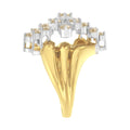 10K Yellow Gold Plated .925 Sterling Silver Diamond Cocktail Ring (1 1/2 Cttw, J-K Color, I1-I2 Clarity) - Size 7 by Bids.com