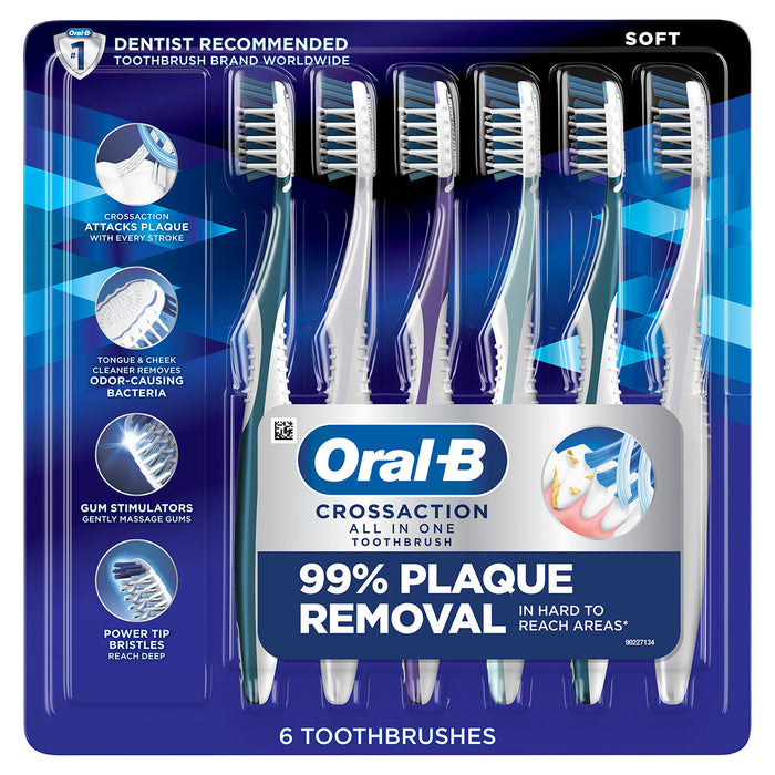Oral-B Cross Action All-In-One Toothbrushes 6 Count by Pasteur Pharmacy