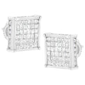 10K White Gold 2ct TDW Princess-Cut Composite Diamond Stud Earring (I-J ,I2-I3) by Bids.com