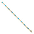 Genuine Swiss Blue Topaz Diamond Infinity Bracelet 14K Gold by Fine Color Jewels