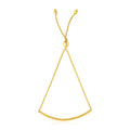 14k Yellow Gold Smooth Curved Bar Lariat Design Bracelet by Bids.com