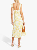 Aqua Toile De Jouy Sleeveless Floral MIDI Dress, Size XL by Vanessa Jane