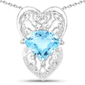 4.65 Carat Genuine Swiss Blue Topaz .925 Sterling Silver Pendant by Bids.com