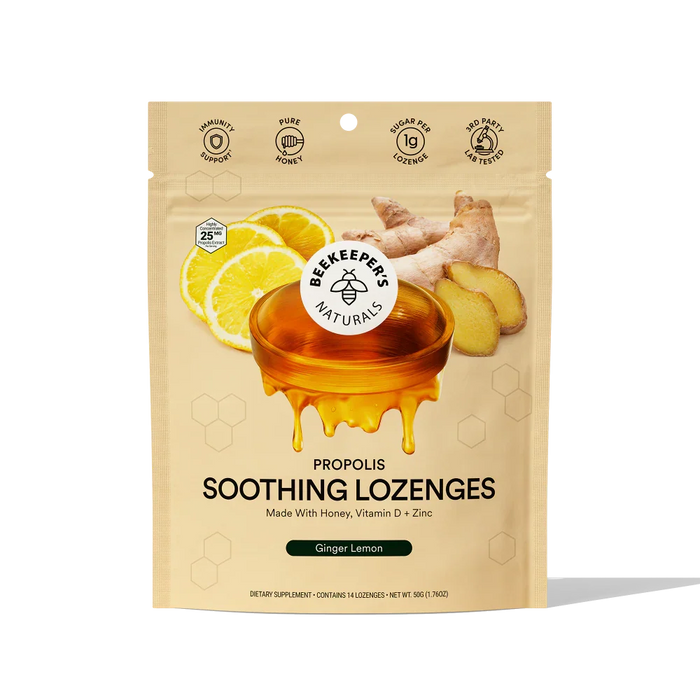 Beekeeper's Naturals Ginger Lemon Soothing Honey Lozenges, 14 ct by Pasteur Pharmacy