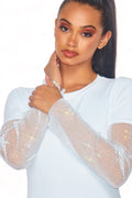 Jeweled Long Sleeve Bodysuit by The House of Stylez