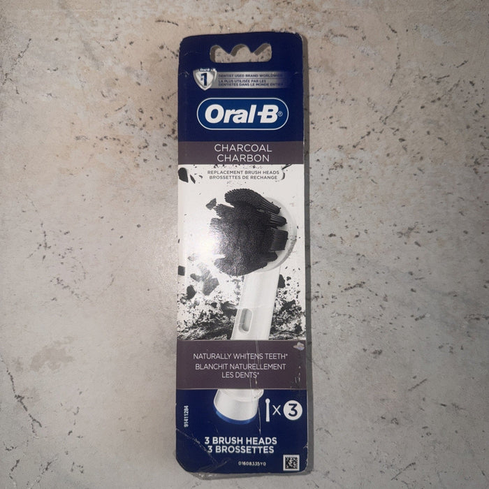 Oral-B Charcoal Infused Replacement Tooth Brush 3 Heads Whitening GENUINE NEW by Price Is Right Miami