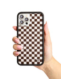 Checkers | Brown iPhone Case by Wildflower Cases