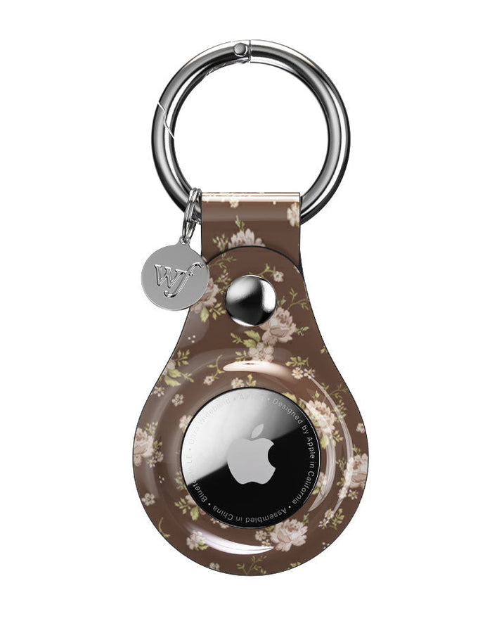 Brown Floral Airtag Case by Wildflower Cases