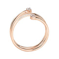 Diamond Spiral 10K Rose Gold Ring by Fine Color Jewels