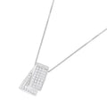14KT White Gold Diamond Box Pendant Necklace (1 cttw, H-I Color, SI2-I1 Clarity) by Bids.com
