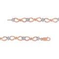 10K Rose Gold Plated .925 Sterling Silver 1/2 Cttw Diamond Infinity Link Tennis Bracelet (H-I Color, I2-I3 Clarity) -7â€ by Bids.com