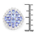 4.72 Carat Genuine Tanzanite and White Topaz .925 Sterling Silver Ring by Bids.com
