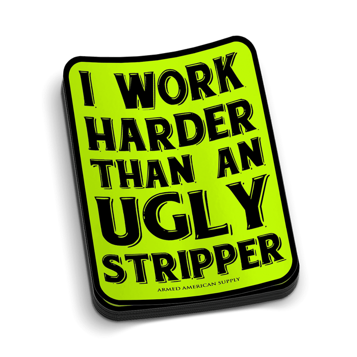 Work Harder Hard Hat Decal by Armed American Supply